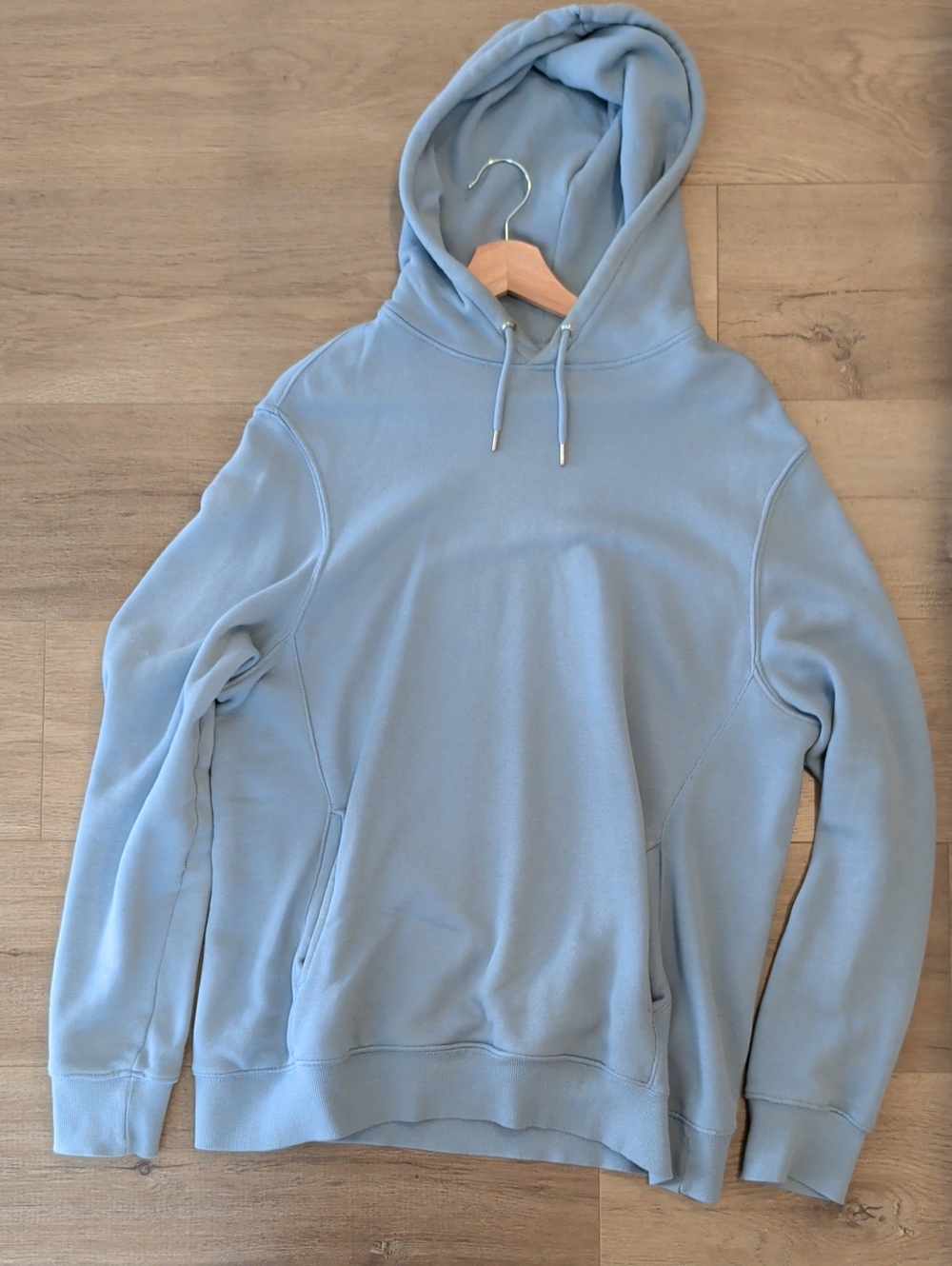 H&M Men's Light Blue Hooded Pullover Sweatshirt